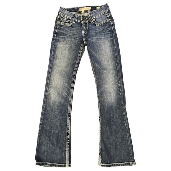 Bke Culture women's boot cut jeans size 26 x 31.5 low rise - Picture 1 of 8